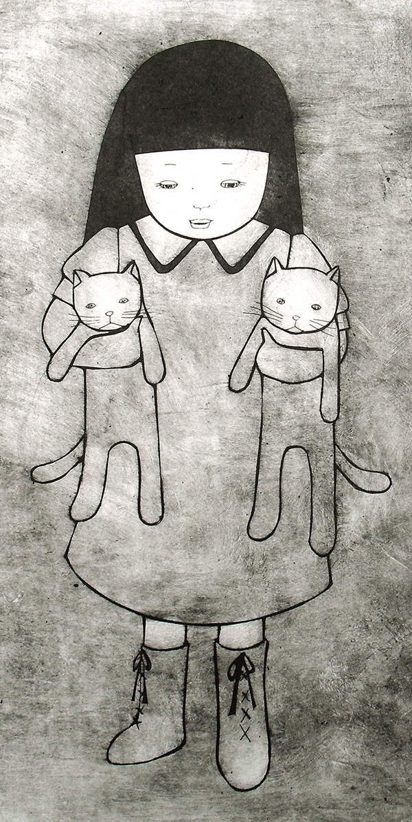 ねこをかかえて